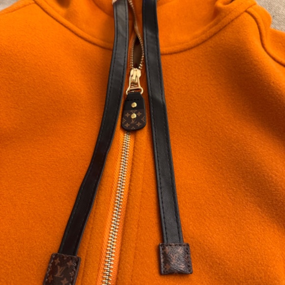 Rare Louis Vuitton Wool Monogram sleeveless hoodie jacket in Pumpkin L $3600 - Picture 3 of 10